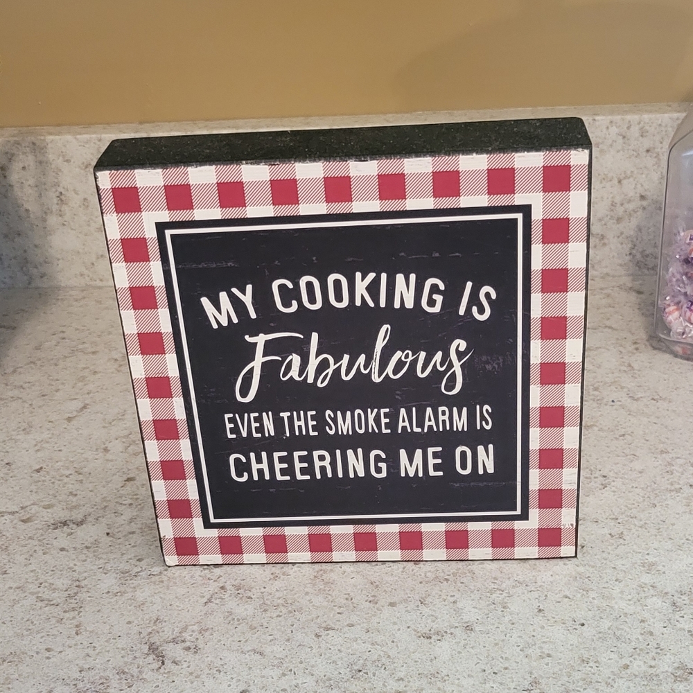 Kitchen Wall hanging, Plaque "My Cooking is Fabulous....."